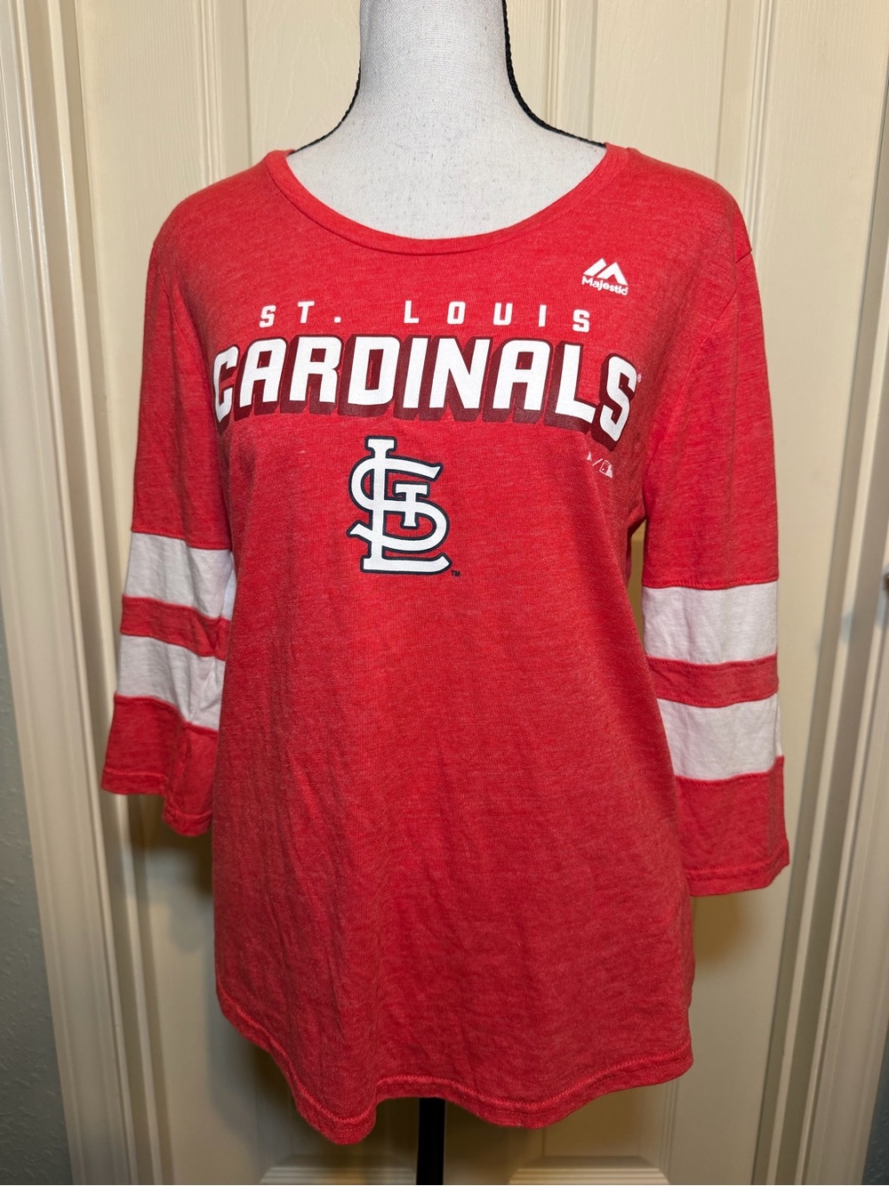 Majestic St. Louis Cardinals Women's 3/4-Sleeve T-Shirt S - Picture 2 of 6